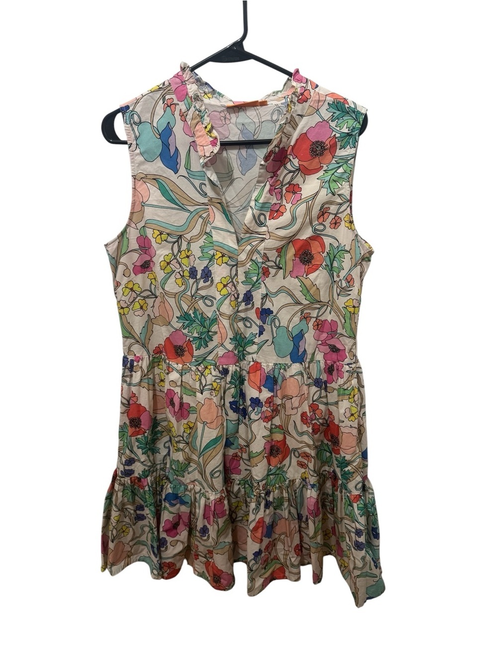 Oliphant Zinnia Multicolor Floral Print Dress Size Large